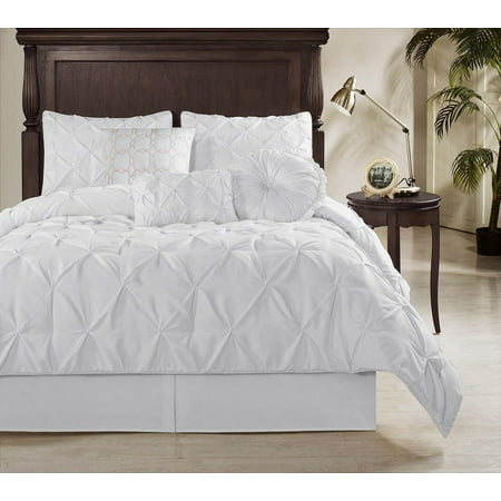 Chezmoi Collection Sydney 7-Piece Pintuck Pinched Pleated Comforter