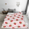 thumbnail image 5 of Honeii Strawberry Print Fleece Blanket - Throw Blanket for Bed, Sofa, Couch, Camping, and Travel , Microplush Ultra Soft Warm Blanket-50"x40", 5 of 7