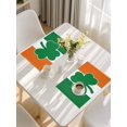thumbnail image 5 of St. Patrick's Day Placemats Set of 6, Irish Flag Green Lucky Shamrock Placemats for Dining Table, Place Mats for Kitchen Tabletop, Waterproof Wipeable Dining Table Mats Set, 5 of 9