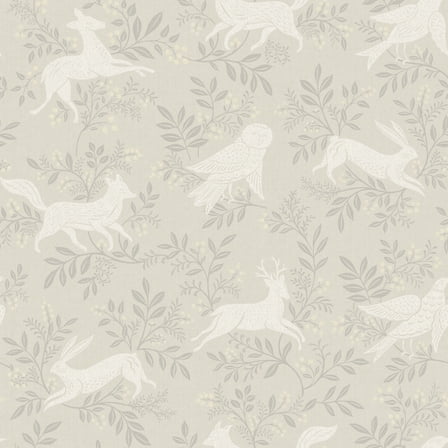 Chesapeake Revelry Taupe Forest Frolic Wallpaper