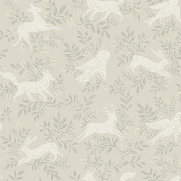 Chesapeake Revelry Taupe Forest Frolic Wallpaper