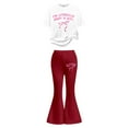 thumbnail image 5 of Gaexia Girls Size 9/10 Outfits,Stylish Girls Casual Outfit Flared Pants With Short Sleeve Top Comfortable Playwear Two Piece Summer Fashion Clothes,8-9 Years, 5 of 5