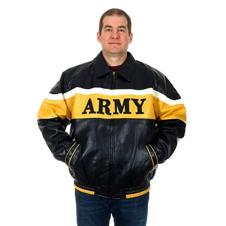Men's ARMY Faux Leather Bomber Style Jacket