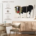 thumbnail image 5 of Elephant Stock Christmas On The Farm Iii - Cow With Wreath Wall Art - Horizontal Multi Panel Canvas - Dining Room Wall Decor - Holiday Multi Panel - Black And Beige Decor By Tara Reed - 38" x 24", 5 of 8