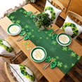 thumbnail image 5 of Shamrock Table Runner 120 Inches Long St. Patricks Day Lucky Shamrocks Green Vintage Wood Grain Rustic Table Runner Dresser Scarves for Dinner Parties Washable Cotton Linen Table Runners 13" x 120", 5 of 6
