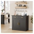 thumbnail image 2 of Buffet Cabinet with Storage - Buffets & Sideboards Kitchen Storage Cabinet, Wood Console Table Coffee Bar Accent Cabinets for Living Room Dining Room Entryway Small 2 Doors & Drawers, Black 35.4"W, 2 of 8