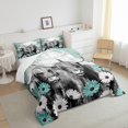 thumbnail image 5 of Highland Cow Bedding Set Cowboys Gift King, Western Farmhouse Comforter Set Bull Cattle Farm Animals Quilt, Daisy Rustic Flowers Duvet Insert, Teal Graffiti Ink Art Bedroom Decor, 5 of 6