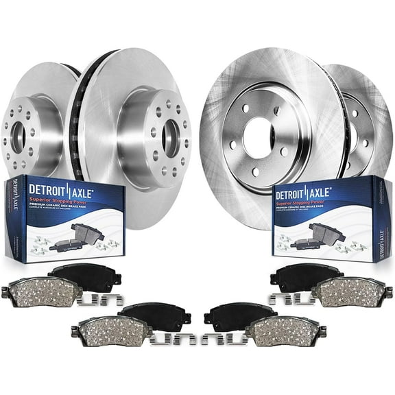 Detroit Axle - 8pc Brake Kit for 2016 2017 2018 Chevrolet Camaro, Disc Brake Rotors Ceramic Brakes Pads with Hardware Replacement : 12.64" inch Front and 12.40" inch Rear Rotor