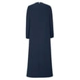 thumbnail image 5 of MIUOWANP Plus Size Dresses for Women Plus Size Hot Sell Casual Clothing Women's Fashion Summer Loose Long Sleeve Round Neck Solid Color Ankle-length Dress Size XL Dark Blue, 5 of 6