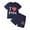 Navy, variant on Gbsyewxs Boys Outfit Set 2 Piece Crew Neck Short Sleeve Tops And Shorts Letter Print Loungewear Summer Boys Clothes Black Size 15-16 Years