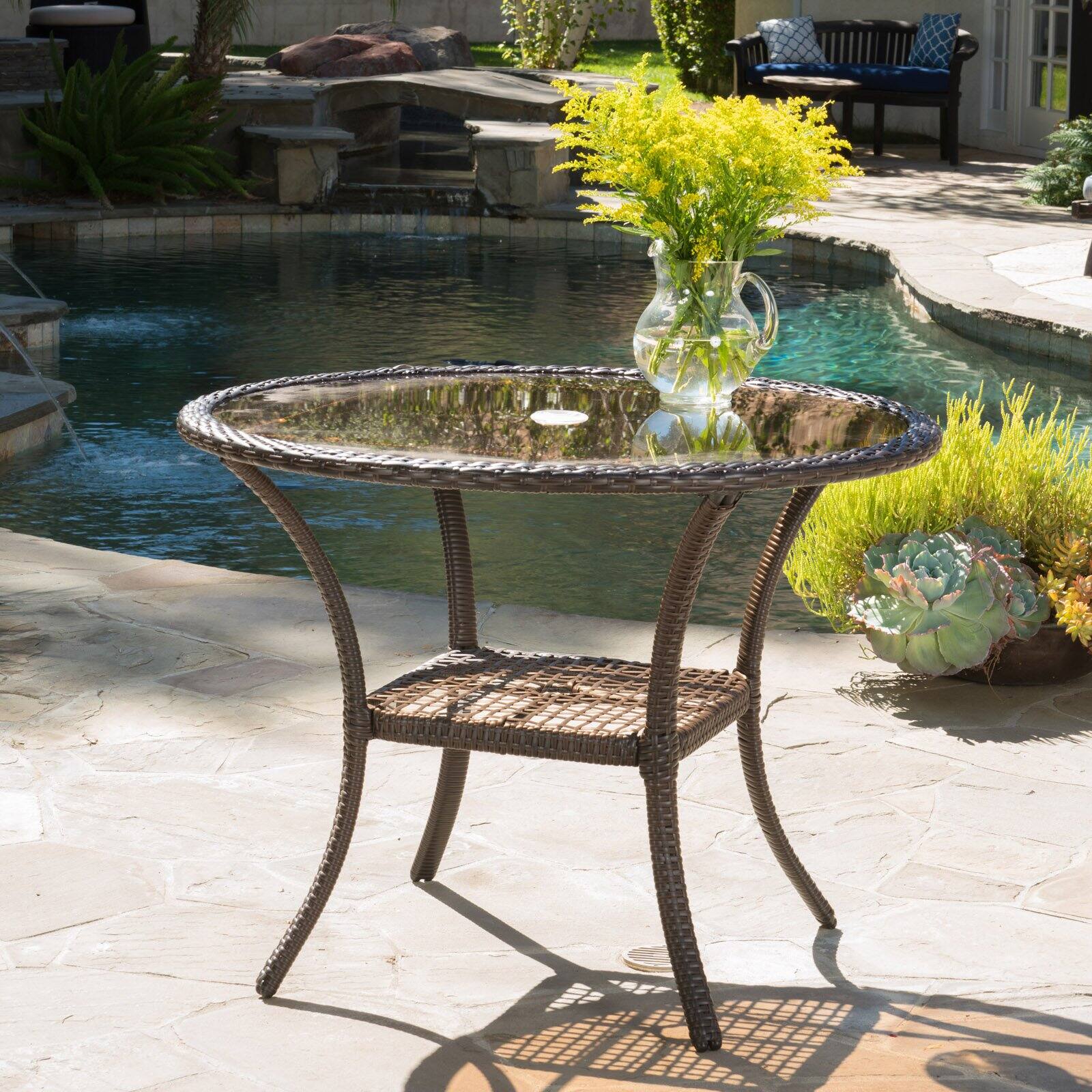 San Pico Outdoor Wicker with Glass Table - image 1 of 5