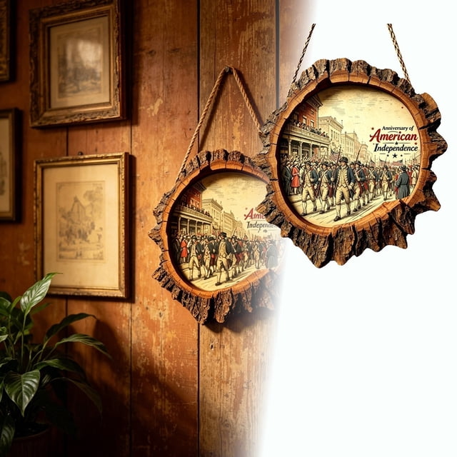 Tong Independence Day Wooden Hanging Sign Patriotic Home For 4th Of July Celebrations