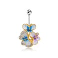thumbnail image 2 of Creative Butterfly Dangle Navel Rings Belly Button Rings Navel Piercing Rings, 2 of 3