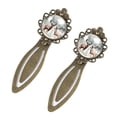 thumbnail image 2 of Christmas elk Elegant Vintage Copper-Colored Lace Bookmarks - Set of 2 Stainless Steel Book Markers for Book Lovers and Readers, 2 of 5