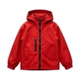 thumbnail image 5 of ZACPNCV Kids Waterproof Rain Jacket Boys Girls Hooded Windbreaker with Pockets, Lightweight Waterproof Windproof Full Zip Rain Coat,Red, 5 of 6