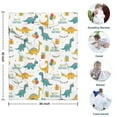 thumbnail image 4 of White Cartoon Dinosaurs Birthday Pattern Blanket,Comfortable Soft Flannel Throw Blanket,All Season,Warm Lightweight Blankets for Sofa Bed Couch Living Room Chair,30"x40", 4 of 4