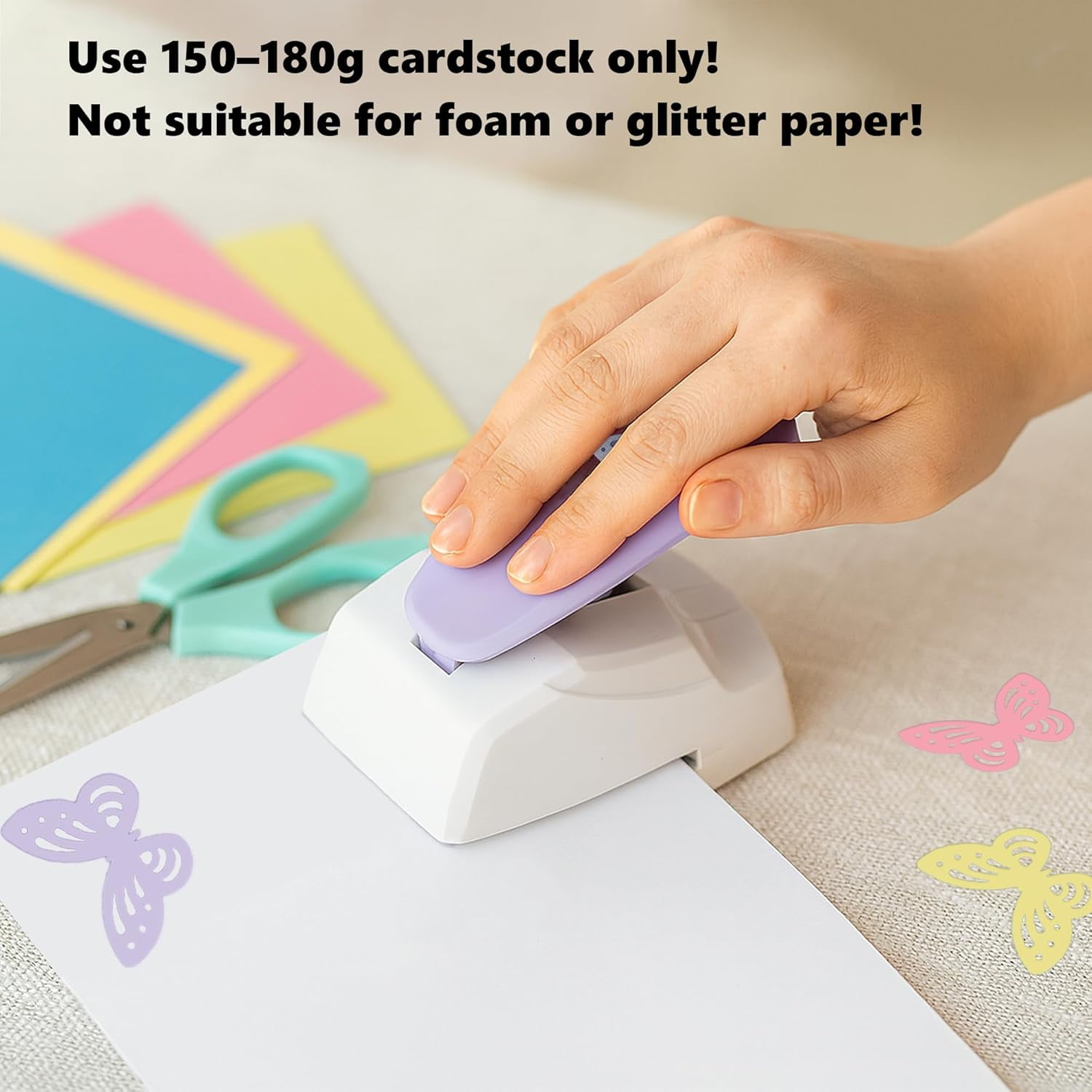 ABCISI Large Heavy-Duty Butterfly Craft Hole Punch, DIY Scrapbooking Tool for Cardstock and Paper Crafts, Decorative Cutouts, Easy-to-Use, Durable Embossing Machine, Random Color, Exquisite
