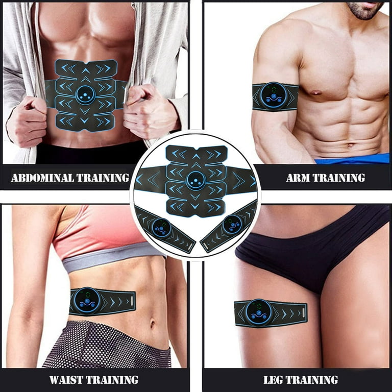 Junovo Abs Stimulator Abdominal Muscle Toning Belt Ab Muscle Trainer,Sport  Exercise Belt for Men and Women,Blue 