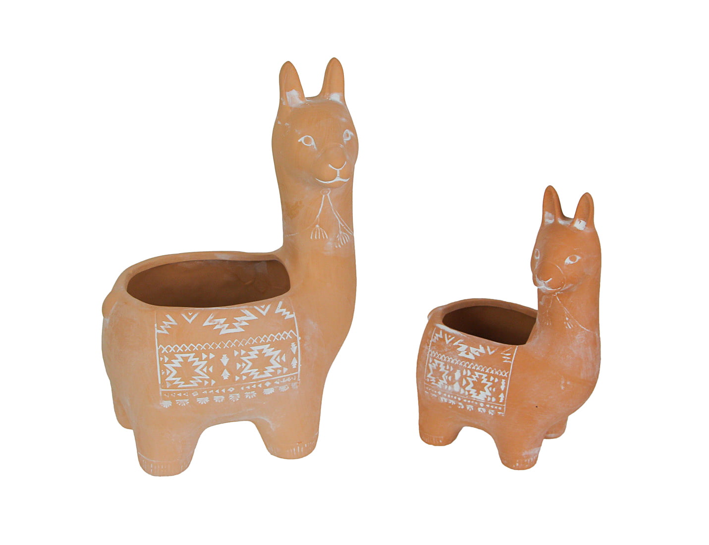 Things2Die4 Set of 2 Adorable Terracotta Llama Decorative Planters