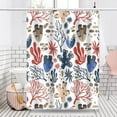 thumbnail image 2 of Ocean Beach Shower Curtain Watercolor Aquatic Plants Tropical Reef Nautical Shower Curtain Bathroom Set Waterproof Bath Decoration Accessories Home Decor, 72x72 Inch, 2 of 6