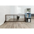 thumbnail image 4 of TRIXIE Expandable Wooden Freestanding Pet Gate with Pet Door, Expands to 71" Wide, Brown, 4 of 7