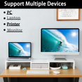 thumbnail image 2 of Dual Monitor Stand Riser with Drawer - Length and Angle Adjustable Double Monitor Riser Corner Desk Shelf Organizer Long Monitor Riser for 2 Monitors/Laptop/PC/Screen/TV (White, 72-94L cm), 2 of 6