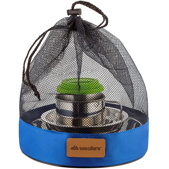 10-Piece Camping Dish Set - Stainless Steel Camp Mess Kit with Mesh Bag for Camping, Backpacking, Hiking - Complete Camping Dinnerware Set with Cup, Plate, Bowl, and Cutlery (with Zipper Cutlery Bag)