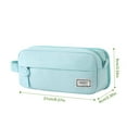 thumbnail image 3 of HandyHome Big Capacity Pencil Case, Zipper Pencil Pouch with 3 Compartments, Portable Holder Bag with Pen Loops & Handle, Maker Pens Storage Pouch, Stationery Storage and Organizer, Mint Green, 3 of 5