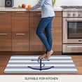 thumbnail image 6 of Blue White Striped Door Mat Indoor Outdoor,Navy Blue Beach Nautical Anchor Ocean Coastal Non Slip Welcome Mat with Rubber Backing,Absorbent Front Door Mats Entryway Rug for Home Entrance 18"x30", 6 of 8
