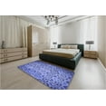 thumbnail image 5 of Ahgly Company Machine Washable Indoor Square Transitional Denim Blue Area Rugs, 3' Square, 5 of 7