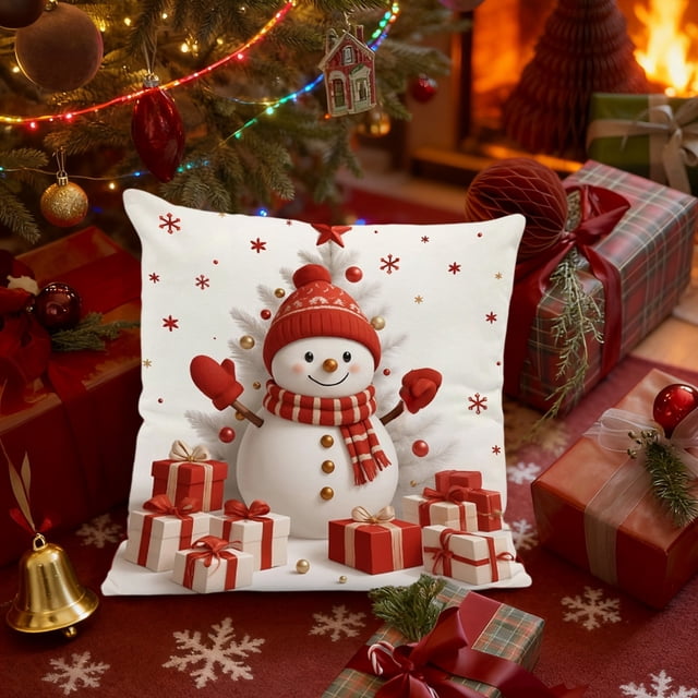 xihome Juego de fundas de cojn navideñas de 45x45 cm, de polister, para sof o sala de estar. Decoracin navideña.