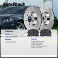 thumbnail image 3 of AutoShack Rear Brake Rotors & Premium Pads for Toyota, Corolla 2009-2011, 2014-2020, FWD L4 1.8L 2.0L 2.4L - Silver Zinc Coated Drilled & Slotted - SilverShield Pro - 10.2" (259 mm), 5-Lug, 3 of 5