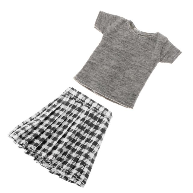 Moda 1/6 muñeca de niña mini camiseta traje prendas de vestir Sunnimix estilo 3