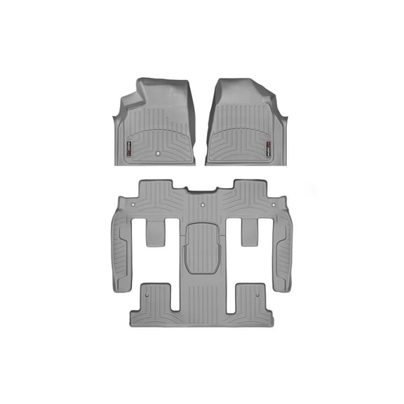 WeatherTech Custom Fit FloorLiners compatible with Traverse, Acadia Limited, Acadia, Enclave - Complete Set (1st Row, 1-Piece 2nd/3rd Row), Grey