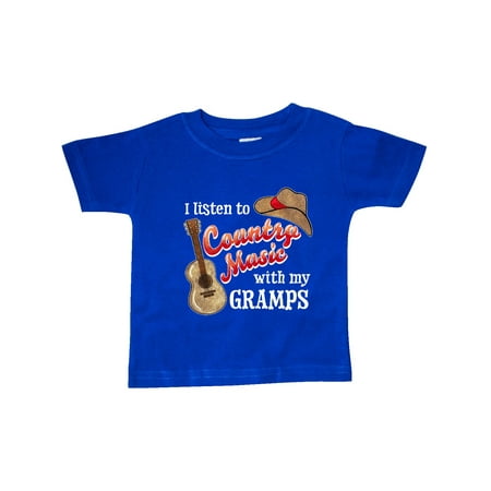 

Inktastic I Listen to Country Music with my Gramps Guitar and Hat Gift Baby Boy or Baby Girl T-Shirt