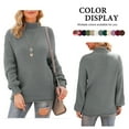 thumbnail image 4 of Asklazy Women's Turtleneck Oversized Sweaters Batwing Long Sleeve Pullover Loose Chunky Knit Jumper,Gray, 4 of 11