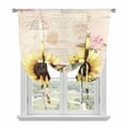 thumbnail image 2 of American Pastoral Style Tie Up Curtain 45 Inches Long, Sunflower Flower Farm Balloon Style Kitchen Window Curtain Over Sink, Small Window Rod Pocket Curtain 34"x45", 2 of 9