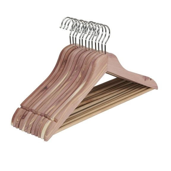 Household Essentials Slim Cedar Hangers, 12 Pack, Fixed Bar and Swivel Hook, Perfect to Organize and Protect Your Clothing