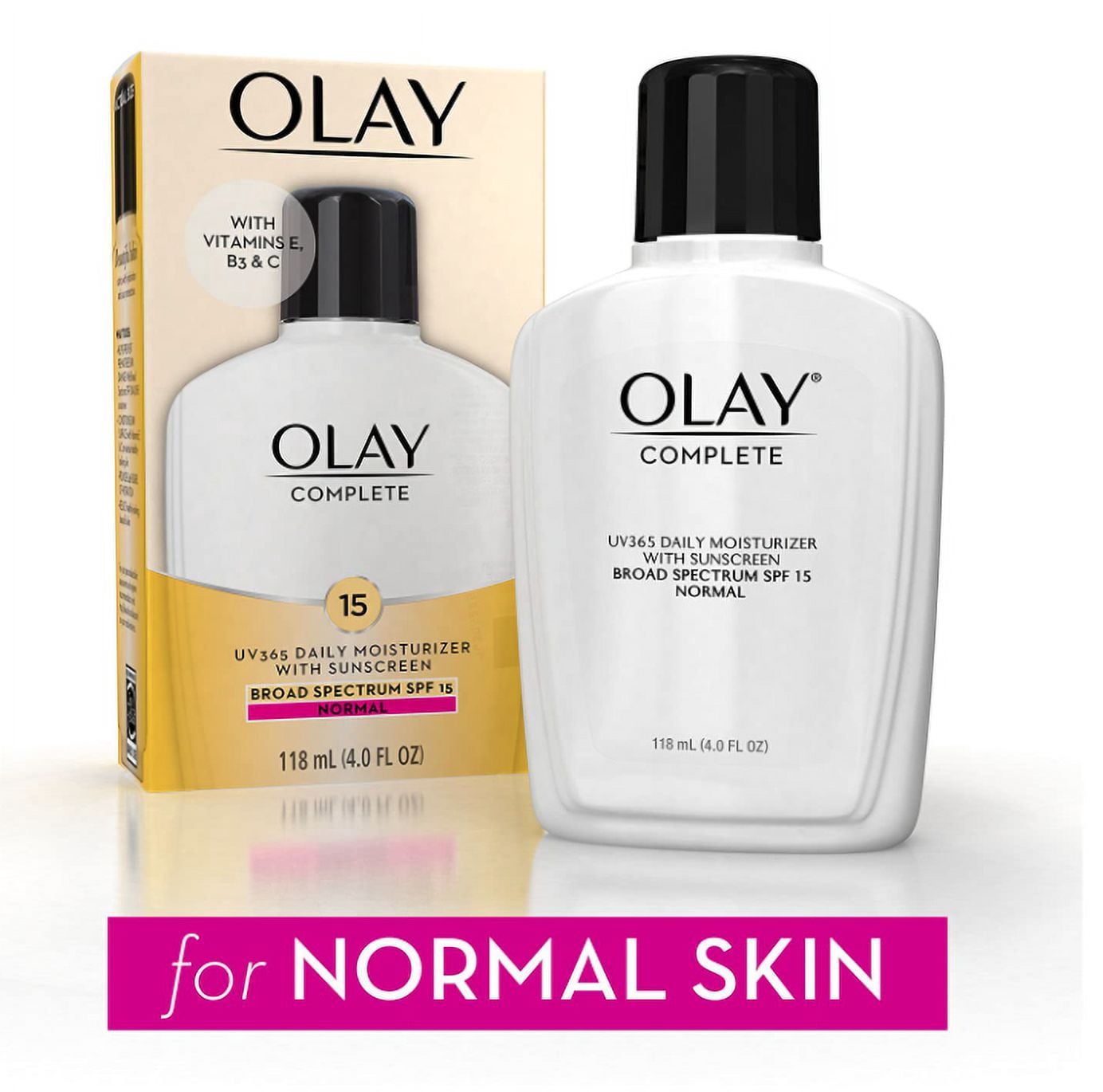 Olay Complete Lotion Moisturizer with Sunscreen SPF 15 Normal, 4.0 Fluid Ounce, 3 Count
