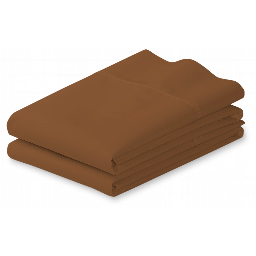 100 Cotton 400 Thread Count 2 PC Pillow Cases (Standard/Queen, Brown