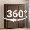 thumbnail image 6 of Baokaler Clothes Storage with 6 Shelves, Clothes Hanging Rack with Cover, 16mm Metal Tube Frame Closet Organizer for Bedroom, Living Room, Garage, Dorm, Coffee, 6 of 11