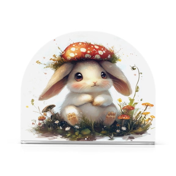 Table Napkin Holder, One Sizex1 Kitchen Napkin Holder Acrylic Napkin Holder Restaurant Napkin Holder Mushroom Rabbit Cartoon