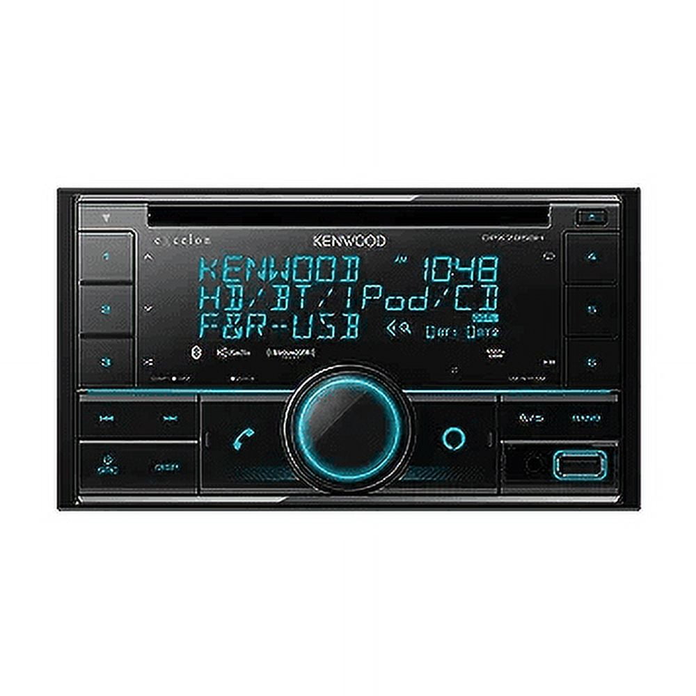 KENWOOD DPX505BT Double DIN in-Dash CD Car Stereo. AM/FM with Bluetooth, Amazon Alexa Voice Control, High-Contrast 3-line Display with Variable-Color Illumination, SiriusXM