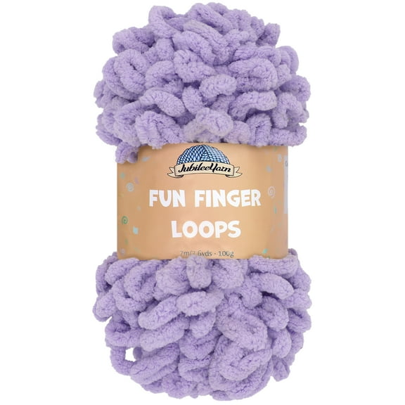 JubileeYarn Fun Finger Loops Yarn - 100g/Skein Jumbo Polyester - Purple - 1 Skein