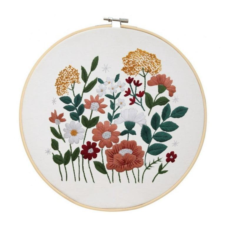 Embroidered cloth with colorful lines