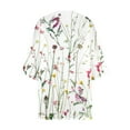 thumbnail image 4 of Dyegold Women's Beach Kimono Coverup Sheer Chiffon Cover Ups Casual Loose 3/4 Sleeve Floral Open Front Boho Cardigan Tops, 4 of 4