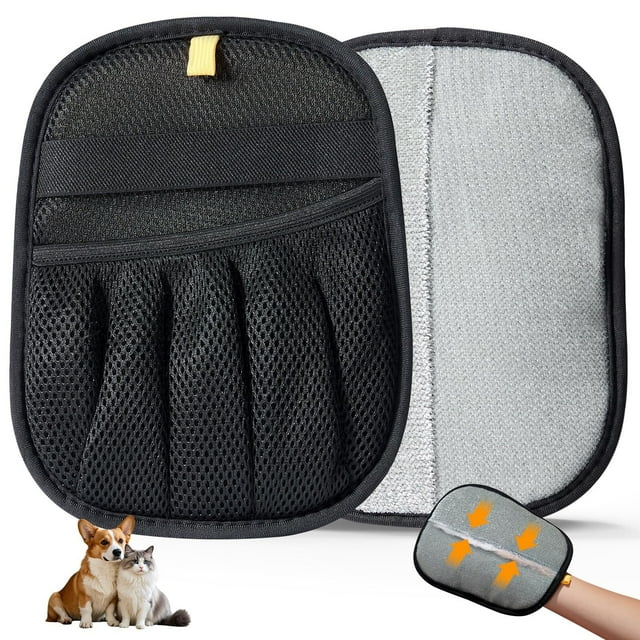 Removedor de pelo para mascotas, guantes electrostáticos para depilación de mascotas, removedor de pelo reutilizable para sofá, muebles, alfombras, cortinas, manoplas de aseo de mascotas (1
