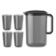 thumbnail image 1 of Water Pitcher Transparent Large Capacity Plastic High Temperature Resistant Drink Pitcher Jug for Teas Juices Lemonade Smooth Pouring, 1 of 8