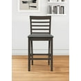 thumbnail image 4 of Home Design Posey 5-Piece Counter Set, Taupe/Gray, Square table, Slat-back cushioned chairs, Comfortable seating, Sturdy legs, Modern minimalist style, Space-saving, 4 of 6