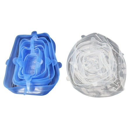 

12 PCS Round and Square Sizes Silicone Lids Covers Stretch Silicone Lids Covers Silicone Lids Food Bowl Covers Reusable Food Saving Cover Stretch Lids Cover Wrap